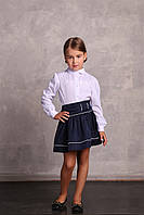 Нарядная школьная блузка для девочки ПромАтельеСервис Украинаснежинка Белый ӏ Школьная форма для девочек 122