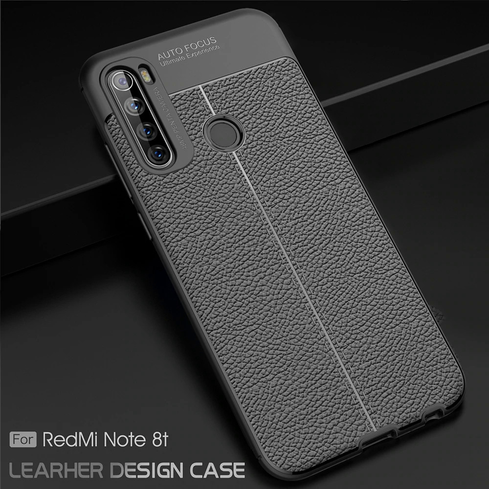 Захисний чохол для Xiaomi Redmi Note 8T чорний гумовий бампер під шкіру