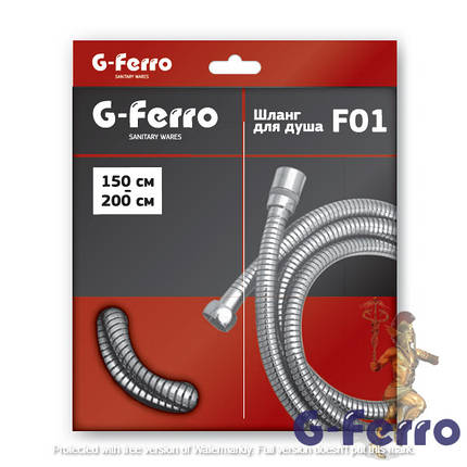 Шланг для лійки душа розтяжний 150-200 G-Ferro Chr.F01, фото 3