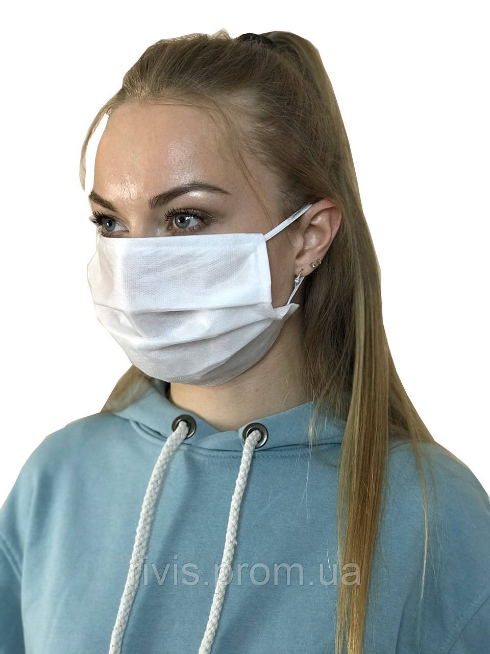 Медицинская маска трехслойная ,противовирусная белая,защитная ...
