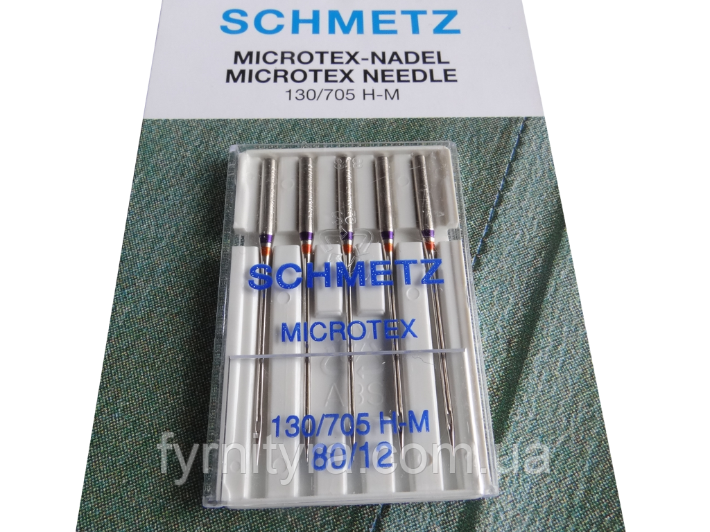 Набір голок microtex No80 для побутових швейних машин "SCHMETZ" 5 голок