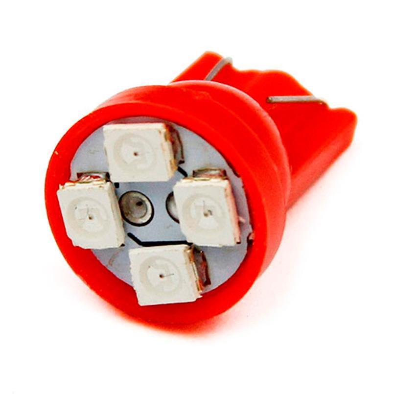 T10 4-SMD LED W5W лампочка автомобільна - червоний колір