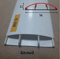 Наличник із кабель-каналом пластиковий, ширина 70 мм, 2,2 м Білий