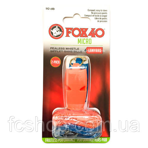 Набір свистків FOX 40 Original Whistle Micro Safety Pack 2 9512-2908, Розмір (EU) — 1SIZE, фото 1