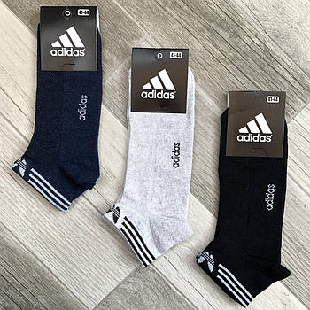 Шкарпетки чоловічі спортивні бавовна з сіткою короткі Adidas Athletic, розмір 41-44, асорті, 12603