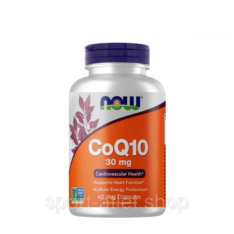 Натуральна добавка NOW CoQ-10 30 mg, 60 вегакапсул