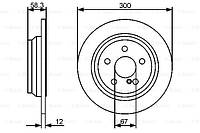 Тормозной диск задний MERCEDES S (C216), S (W221), SL (R230) 2.1D-5.5 10.05-12.13 BOSCH OE 2214230712