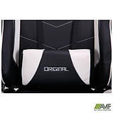 Комп'ютерне крісло AMF VR Racer Blade ергономічне сидіння з чорно-біла кожзам для геймерів, фото 6