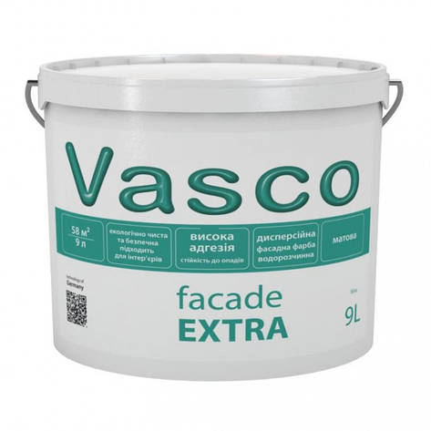 Vasco facade EXTRA водно-дисперсійна фасадна фарба 9 л, фото 2