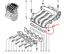 Renault (Original) 8200236726 — Прокладка впускного колектора (сапуна) на Рено Сценік 2 K4M 1.6i, K4J1.4i, фото 3