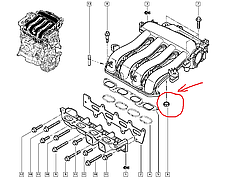 Renault (Original) 8200236726 — Прокладка впускного колектора (сапуна) на Рено Сценік 2 K4M 1.6i, K4J1.4i, фото 2