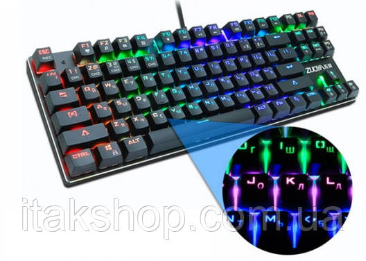 Механічна ігрова клавіатура Zuoya (RGB підсвічування клавіш), фото 2