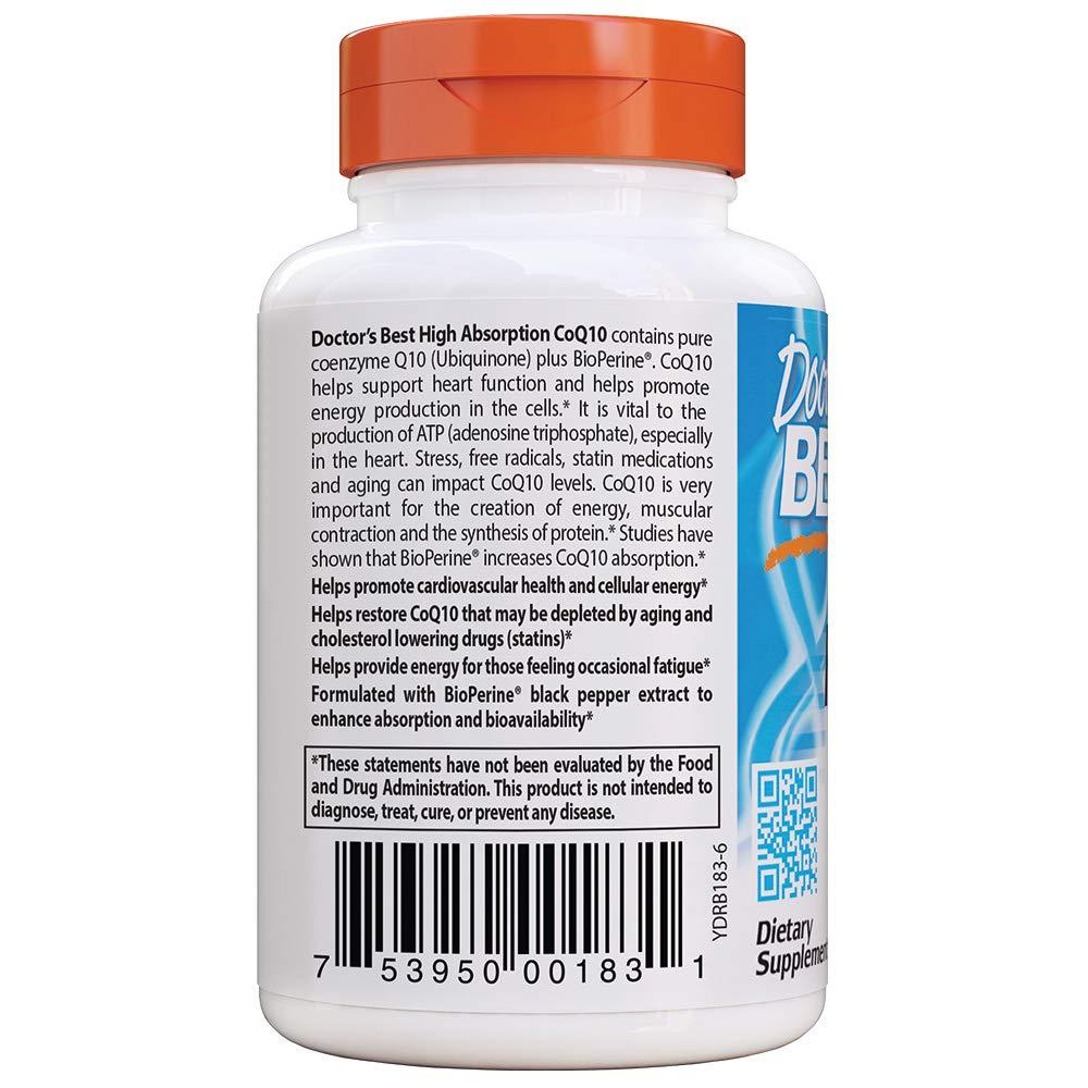 Doctor's Best, CoQ10 with BioPerine (120 вег.капс.), коэнзим, коензим - фото 3 - id-p1102495449
