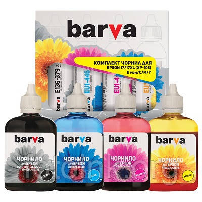Чорнила Barva для Epson XP (17/17XL) комплект (4х90 г) E17-090-MP, фото 1