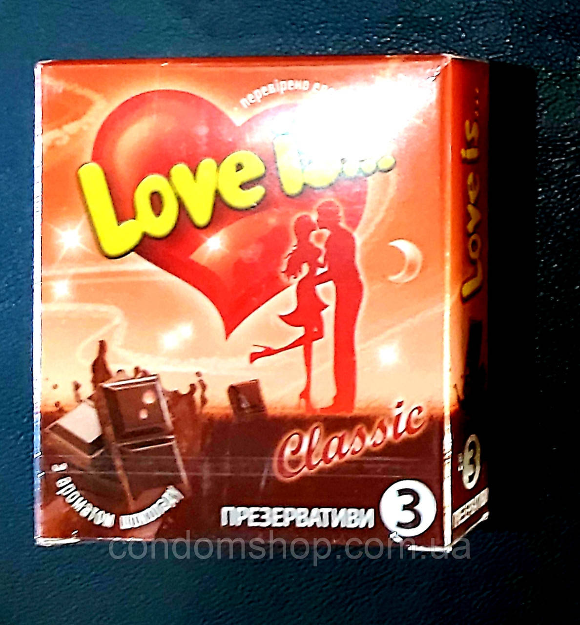 Презервативи Love is з ароматом ШОКОЛАДА та коміксом-вкладкою, 3 шт. Великобританії.Преміумсегмент!