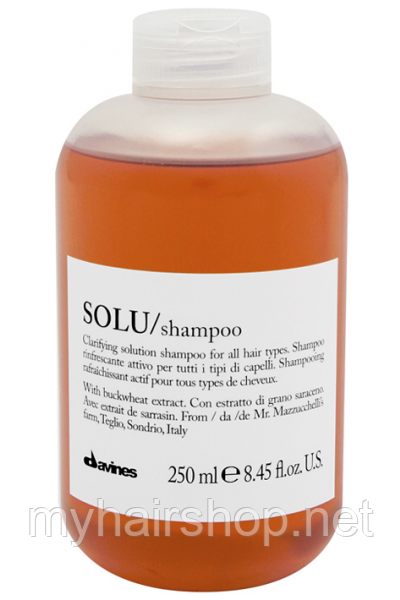 Шампунь для глибокого очищення волосся Davines SOLU 250 мл, фото 1