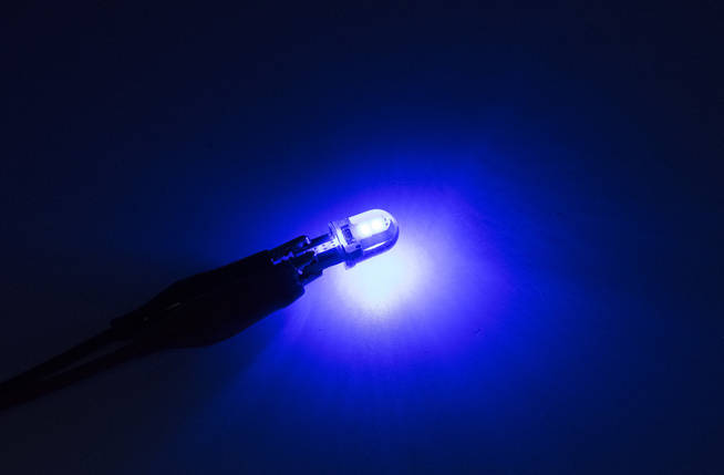 Габарит LED T10 #37 - COB type-B SHORT 12V / колір Синій, фото 3