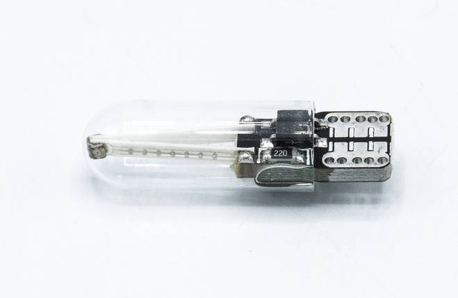 Габарит LED T10 #18 - 2COB Type-A в колбі 12-24V / колір Синій, фото 1