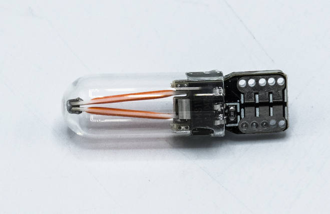 Габарит LED T10 #16 - 2COB Type-A в колбі 12V / колір Червоний, фото 1
