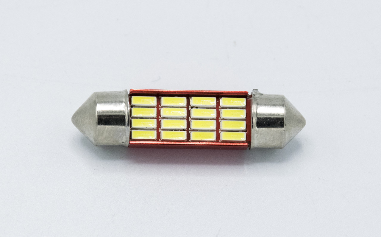 Габарит LED 36мм #57 - HL3014 - 16smd ( червоний радіатор) / колір Білий