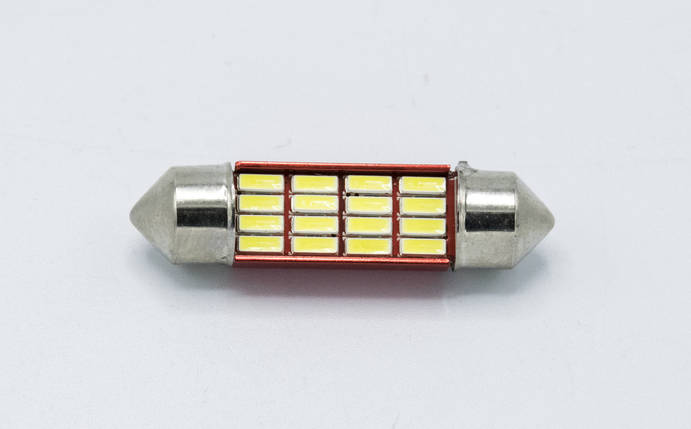 Габарит LED 36мм #57 - HL3014 - 16smd ( червоний радіатор) / колір Білий, фото 2