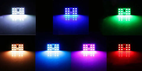 LED лампа RGB в плафон 15-5050 (2 змінних цоколя, 15LED), фото 4