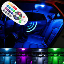LED лампа RGB в плафон 24-5050 (2 змінних цоколя, 24LED), фото 3