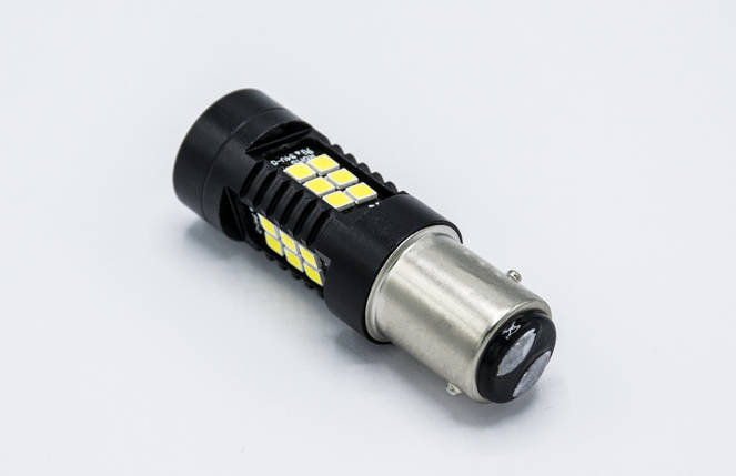 Габарит LED P21W/5W/1157 #77 - 21LED лінза (3 side x 16led) / 1w/4w / Білий, фото 2