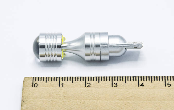 Габарит LED T10 #68 - 6LED конус-лінза (метал-2side) / колір Білий, фото 3