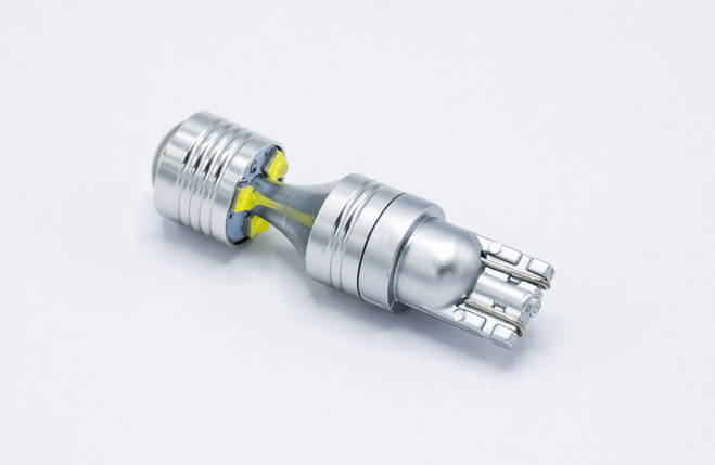 Габарит LED T10 #68 - 6LED конус-лінза (метал-2side) / колір Білий, фото 4