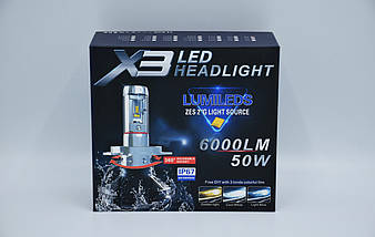 X3-H11 standart LED лампи головного світла/9-32v/6000Lm/3000K-6500K-8000K/1шт, фото 6