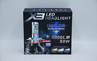 X3-H3 standart LED лампи головного світла/9-32v/6000Lm/6500K/1шт, фото 3