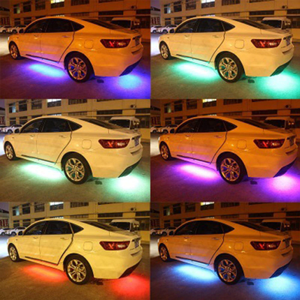 RGB підсвітка днища "Colored car chassis lamp" / пульт + music sound cont (к-кт 4шт) 2х90см, 2х120см, фото 4