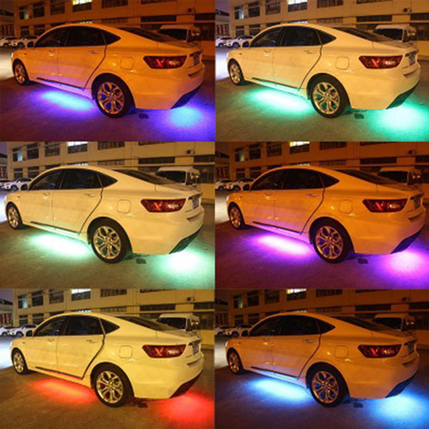 RGB підсвітка днища "Colored car chassis lamp" / пульт + music sound cont (к-кт 4шт) 2х90см, 2х120см, фото 2