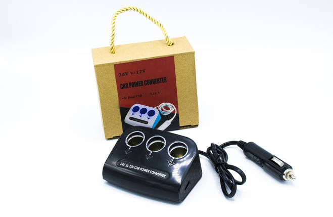 Інвертор 24v-12v "CAR POWER CONVERTER 3,1 A"/40 Ват, фото 1