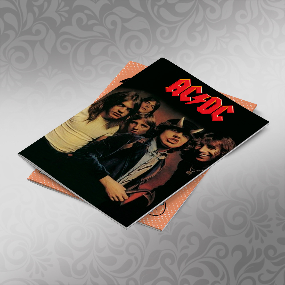 Зошит А5 скоба 48 арк. у клітинку AC/DC, фото 1
