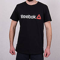 Чоловіча спортивна футболка Reebok великого розміру, чорного кольору