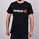 Чоловіча спортивна футболка Reebok, чорного кольору - фото 1 - id-p1202928038