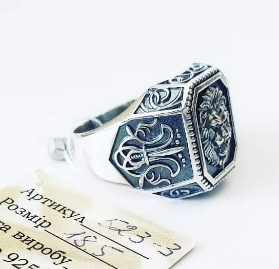 Перстень серебряный мужской со львом "Грегори" Массивное Кольцо печатка из серебра мужское - фото 4 - id-p1156101639