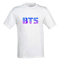 Женская футболка с принтом группы BTS (лого) XL, Белый Push IT