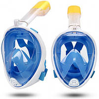 Универсальная маска Размер S/M для плавания снорклинга Easy BREATH (S/M) Синяя Полнолицевая Original
