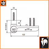 Петля дверна KT-EV 120 кг. (Dr.Hahn) для ПВХ дверей (Німеччина), фото 2