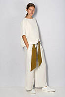 Стильный женский костюм из льна, туника и брюки. размеры 40-72+, плюссайз
