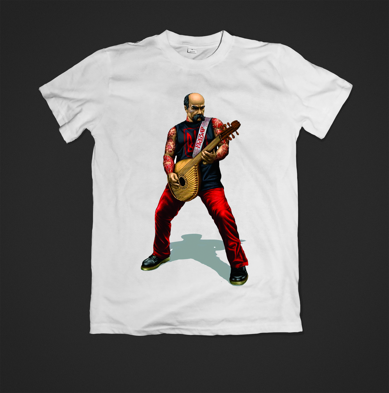 Футболка біла з друком Rock Тарас Шевченко, фото 1