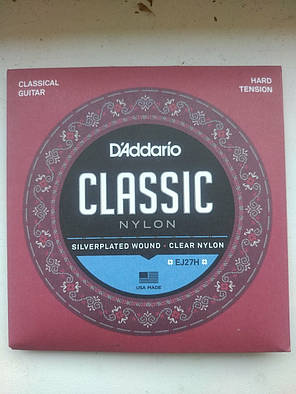 Струни для класичної гітари D`ADDARIO EJ27H STUDENT CLASSICS HARD TENSION сильне натягнення., фото 2