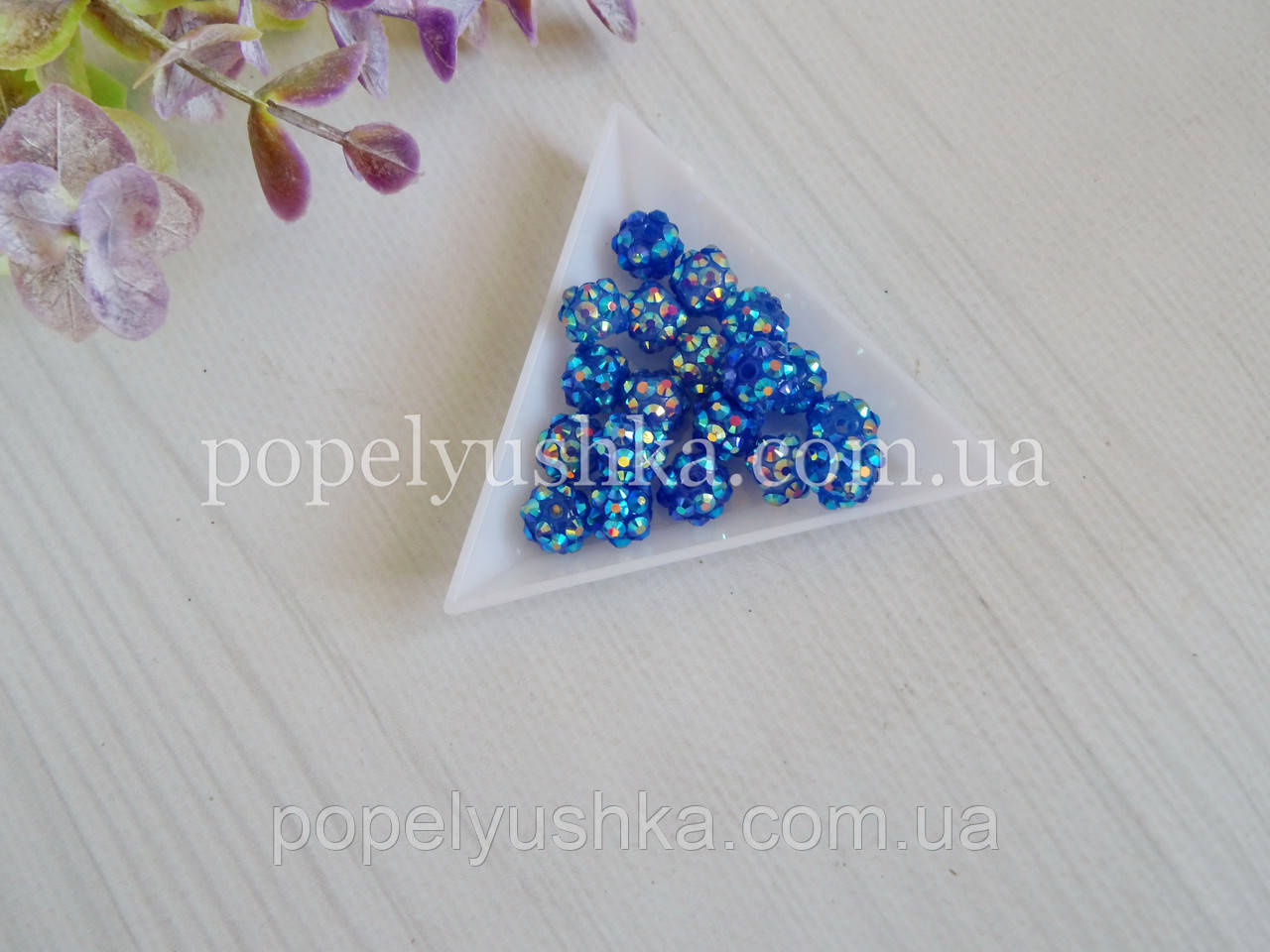 Намистини шамбала сині хамелеон 10 мм, фото 1