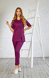 Жіноча медична куртка топ Дана фіолетовий - Одяг для косметологів