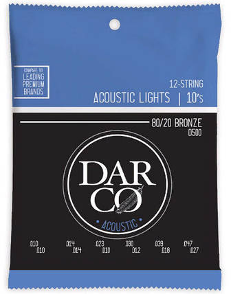 MARTIN D500 Darco Acoustic 80/20 Bronze 12-String Light (10-47) Струни для акустичної гітари 12 шт., фото 1
