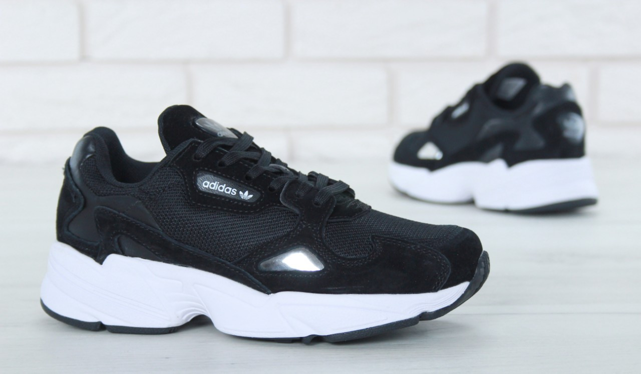 adidas falcon black white