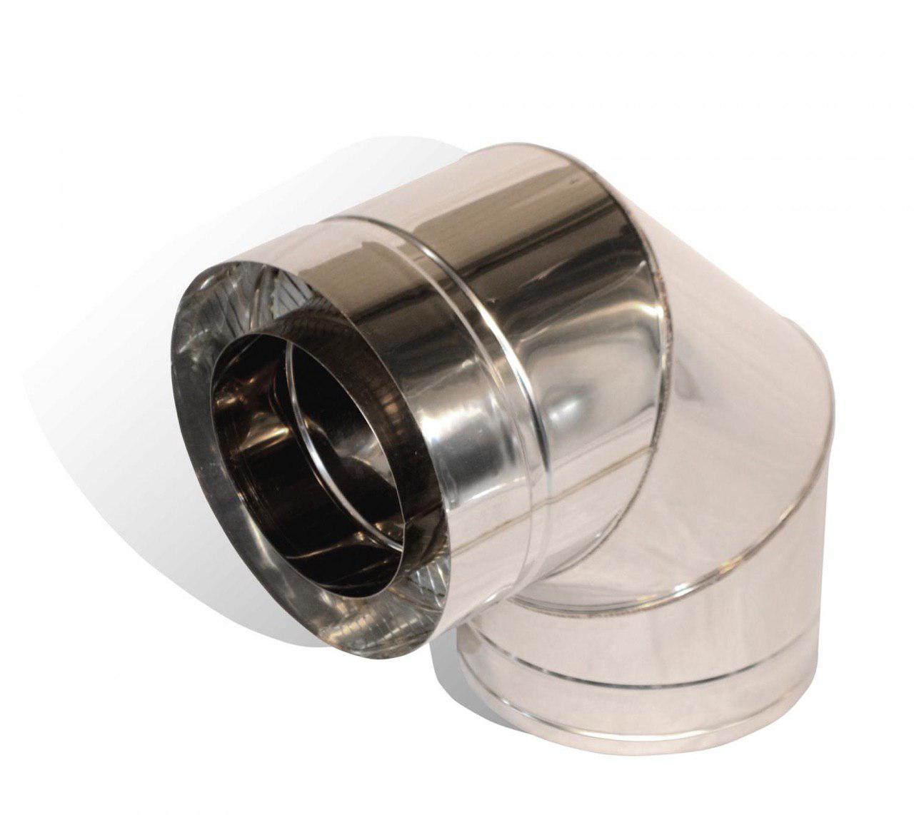 Коліно димохідне 90° нержавіюча сталь/нержавіюча сталь (0.8 мм)